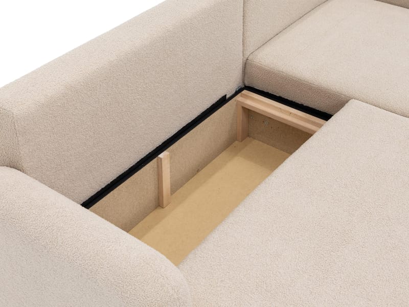 Branrel 3-sits Soffa med divan - beige - Möbler - Vardagsrum - Bäddsoffor - Hörnbäddsoffa