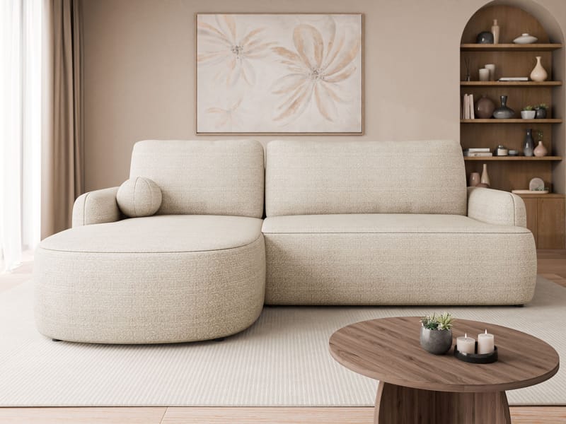 Branrel 3-sits Soffa med divan - beige - Möbler - Vardagsrum - Bäddsoffor - Hörnbäddsoffa