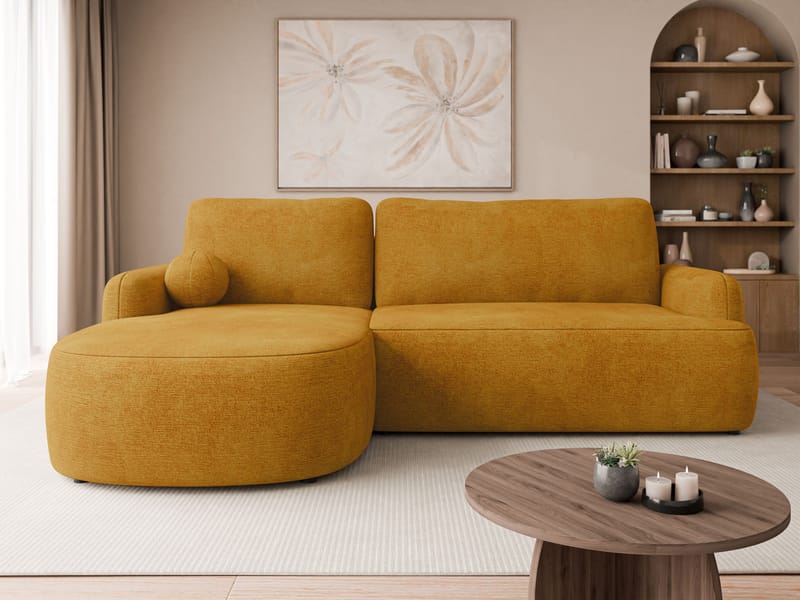 Branrel 3-sits Soffa med divan - gul - Möbler - Vardagsrum - Bäddsoffor - Hörnbäddsoffa