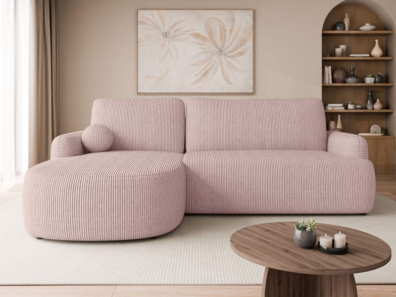 Branrel 3-sits Soffa med divan - rosa - Möbler - Vardagsrum - Bäddsoffor - Hörnbäddsoffa