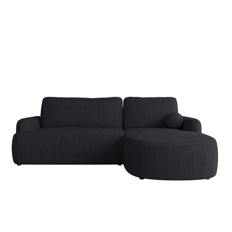 Branrel 3-sits Soffa med divan, svart