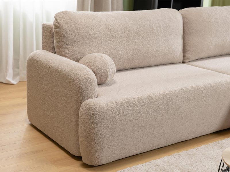 Branrel 4-sits Bäddsoffa med Divan Vänster - Beige - Möbler - Vardagsrum - Bäddsoffor - Hörnbäddsoffa