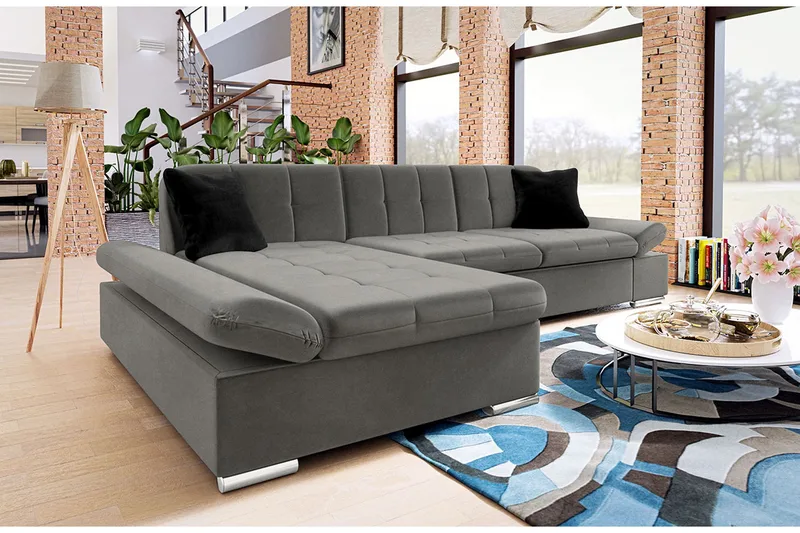 Branstad Hörnsoffa Vänster - Grå - Möbler - Vardagsrum - Bäddsoffor