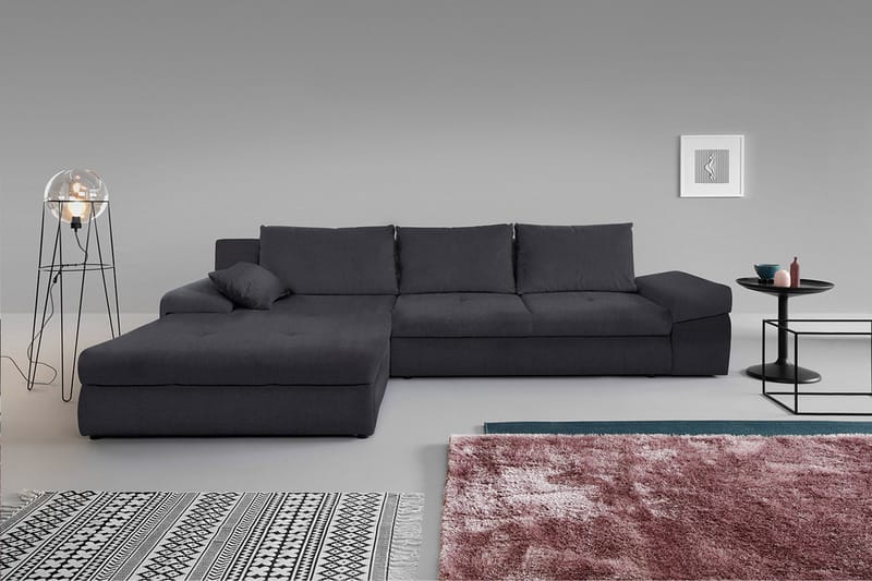 BRASEL Divanbäddsoffa 313x215x82 cm - Grå - Möbler - Vardagsrum - Bäddsoffor