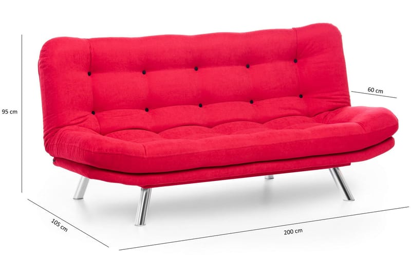 Breana Bäddsoffa 3-sits - Röd - Möbler - Vardagsrum - Bäddsoffor