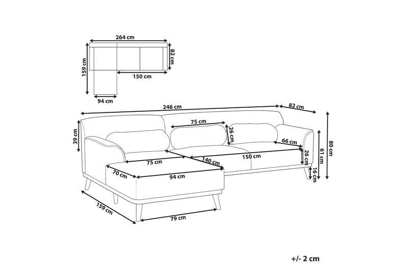 Bree Hörnsoffa 3-sits - Beige/Ljust trä - Möbler - Vardagsrum - Bäddsoffor - Bäddsoffa divan
