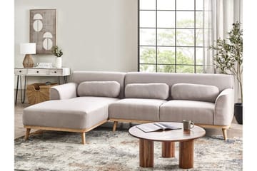 Bree Hörnsoffa 3-sits - Grå/Ljust trä - Möbler - Vardagsrum - Bäddsoffor - Bäddsoffa divan