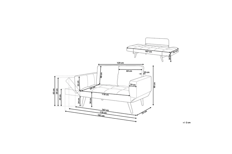 Brekke Bäddsoffa 150 cm - Blå - Möbler - Vardagsrum - Bäddsoffor