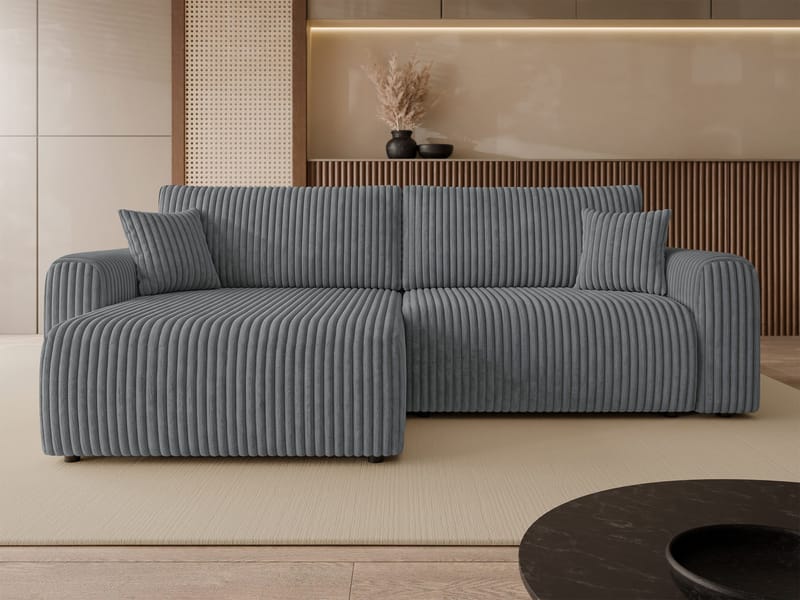 Brenor 3-sits Bäddsoffa med divan Vänstervänd - mörkgrå - Möbler - Vardagsrum - Bäddsoffor - Hörnbäddsoffa