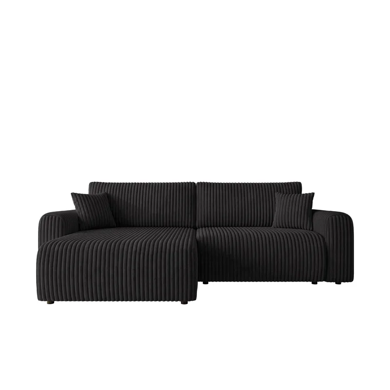 Brenor 3-sits Bäddsoffa med divan Vänstervänd, svart