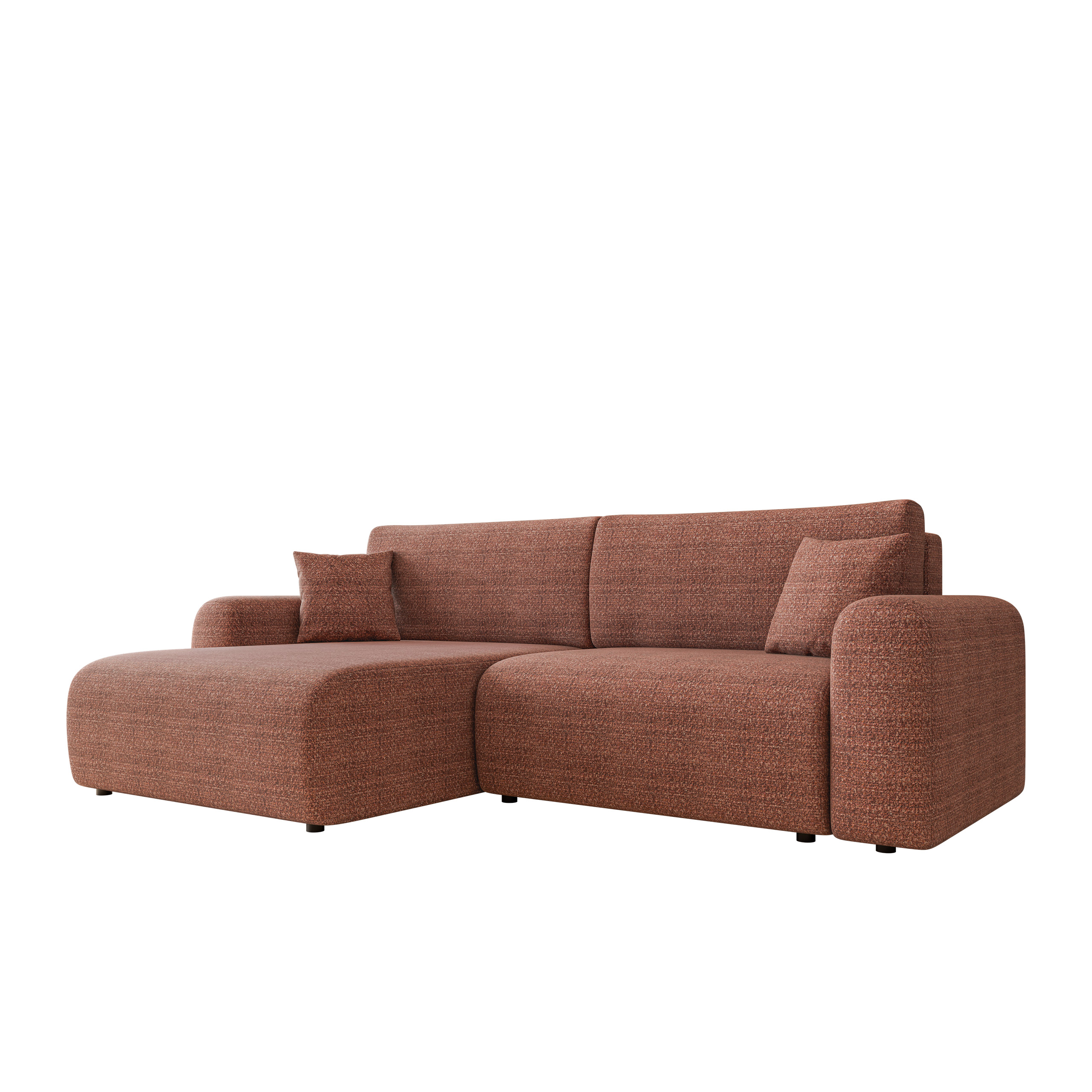 brenor bäddsoffa med divan 3-sits - brun