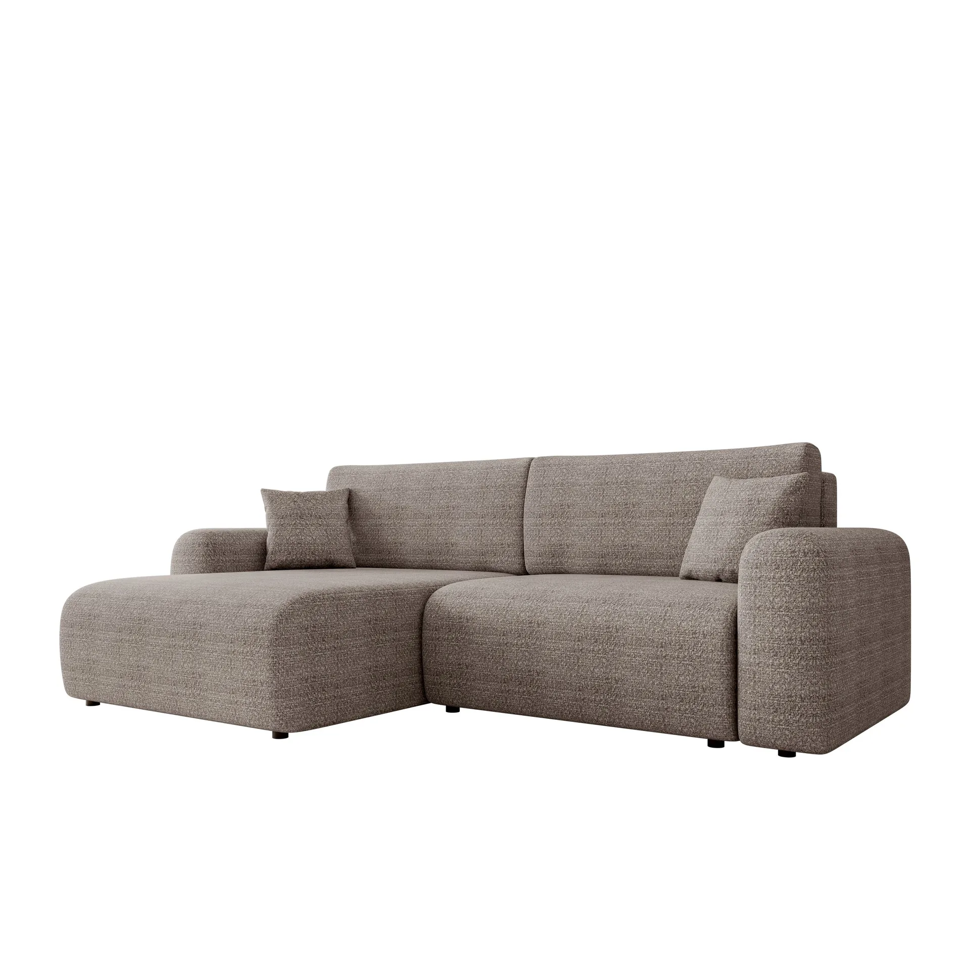 brenor bäddsoffa med divan 3-sits - brun