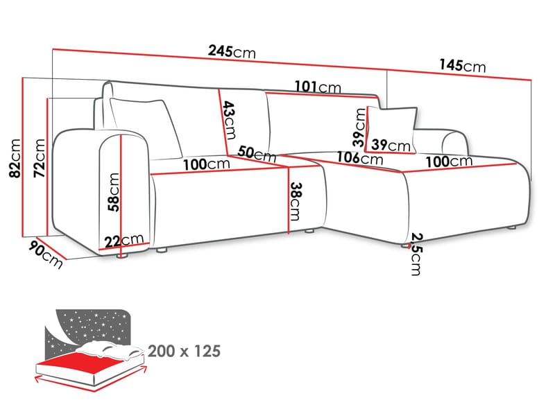 Brenor Bäddsoffa med Divan 3-sits - Mörkgrön - Möbler - Vardagsrum - Bäddsoffor