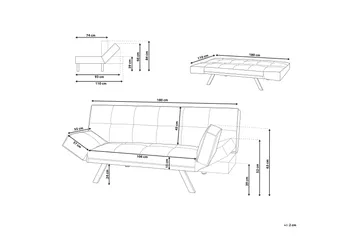 Bristol Bäddsoffa 180 cm - Silver - Möbler - Vardagsrum - Bäddsoffor