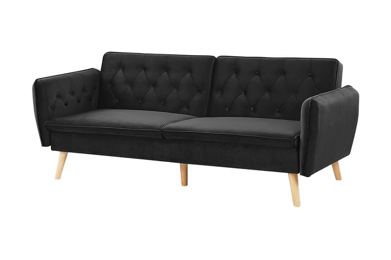 BRORSTAD 2-sits Bäddsoffa Sammet/Svart - Möbler - Vardagsrum - Bäddsoffor