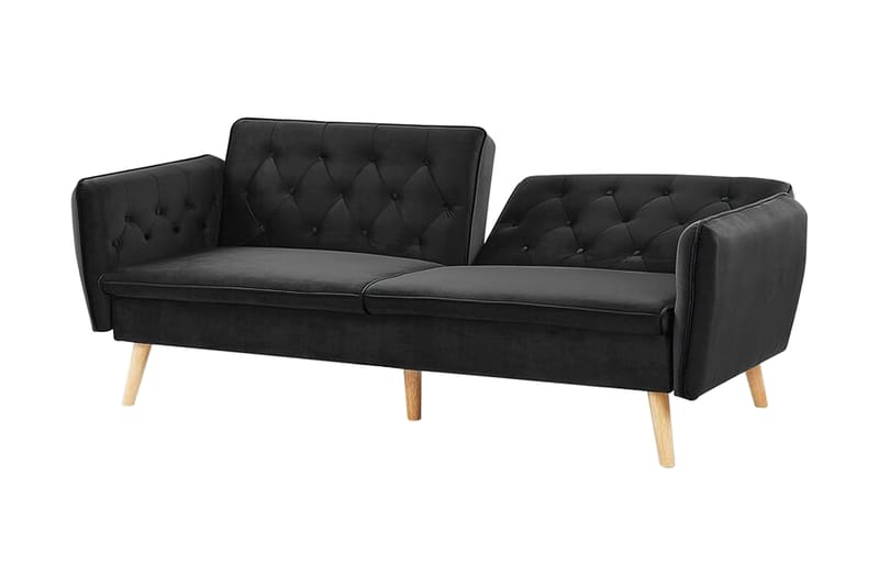 BRORSTAD 2-sits Bäddsoffa Sammet/Svart - Möbler - Vardagsrum - Bäddsoffor