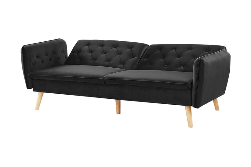BRORSTAD 2-sits Bäddsoffa Sammet/Svart - Möbler - Vardagsrum - Bäddsoffor