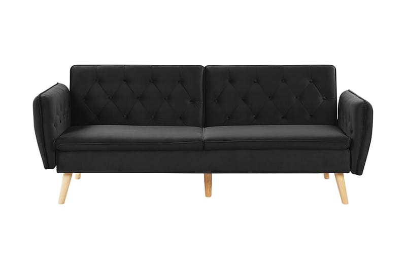 BRORSTAD 2-sits Bäddsoffa Sammet/Svart - Möbler - Vardagsrum - Bäddsoffor