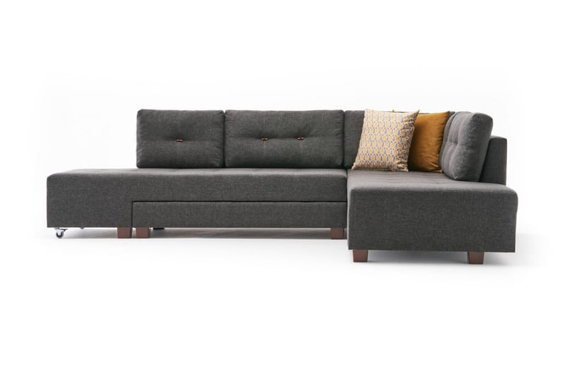 Brunei Bäddsoffa med Schäslong Höger - Antracit/Svart - Möbler - Vardagsrum - Bäddsoffor