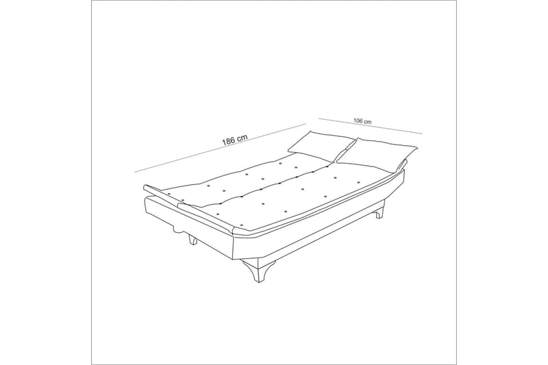 Bunnythorpe Bäddsoffa 3-sits 106x187 Mörkblå - Bäddsoffor - 3-sits bäddsoffa