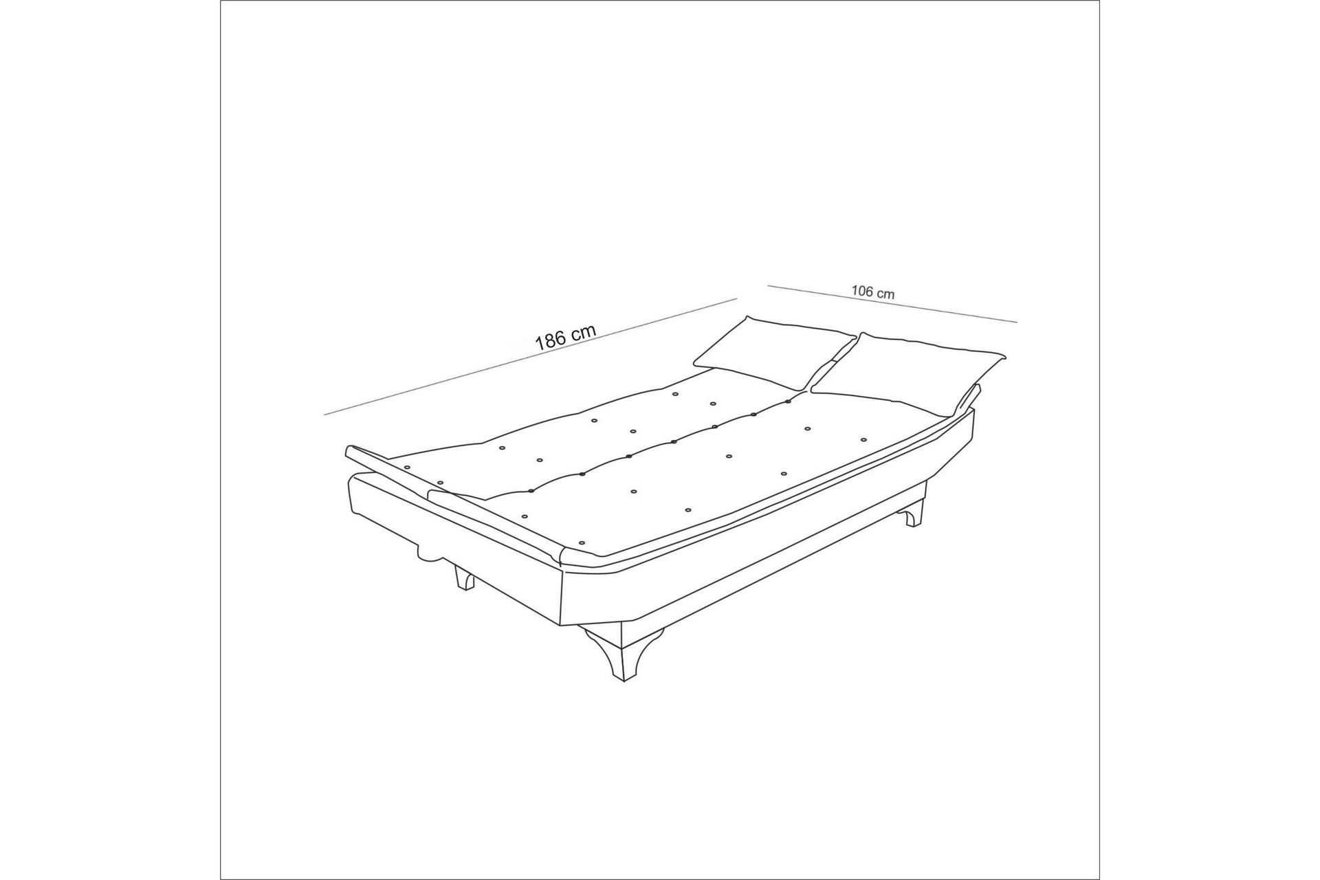 Bunnythorpe Bäddsoffa 3-sits 106x192 Antracit - Möbler - Vardagsrum - Bäddsoffor