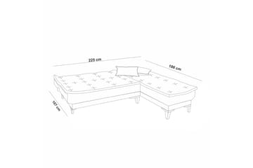Bunnythorpe Bäddsoffa m. Divan 4-sits 107x205 Mörkblå - Möbler - Vardagsrum - Bäddsoffor