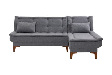 Bunnythorpe Bäddsoffa m. Divan 4-sits 107x205 Mörkgrå