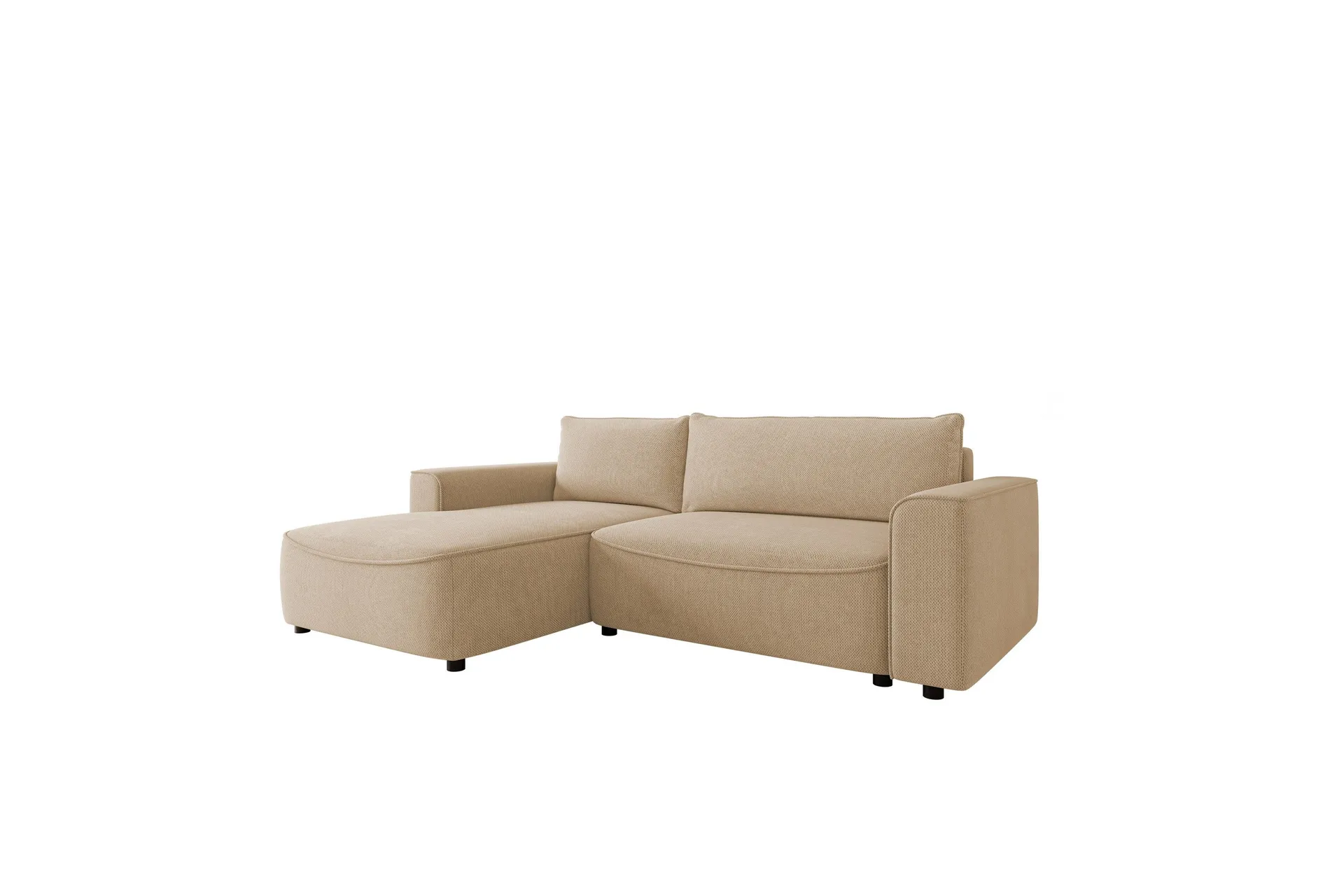 burketown bäddsoffa med divan 3-sits i sammet - beige