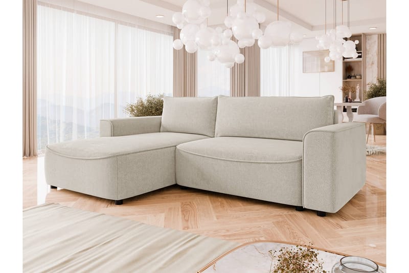 Burketown Bäddsoffa med Divan 3-sits i Sammet - Beige - Möbler - Vardagsrum - Bäddsoffor