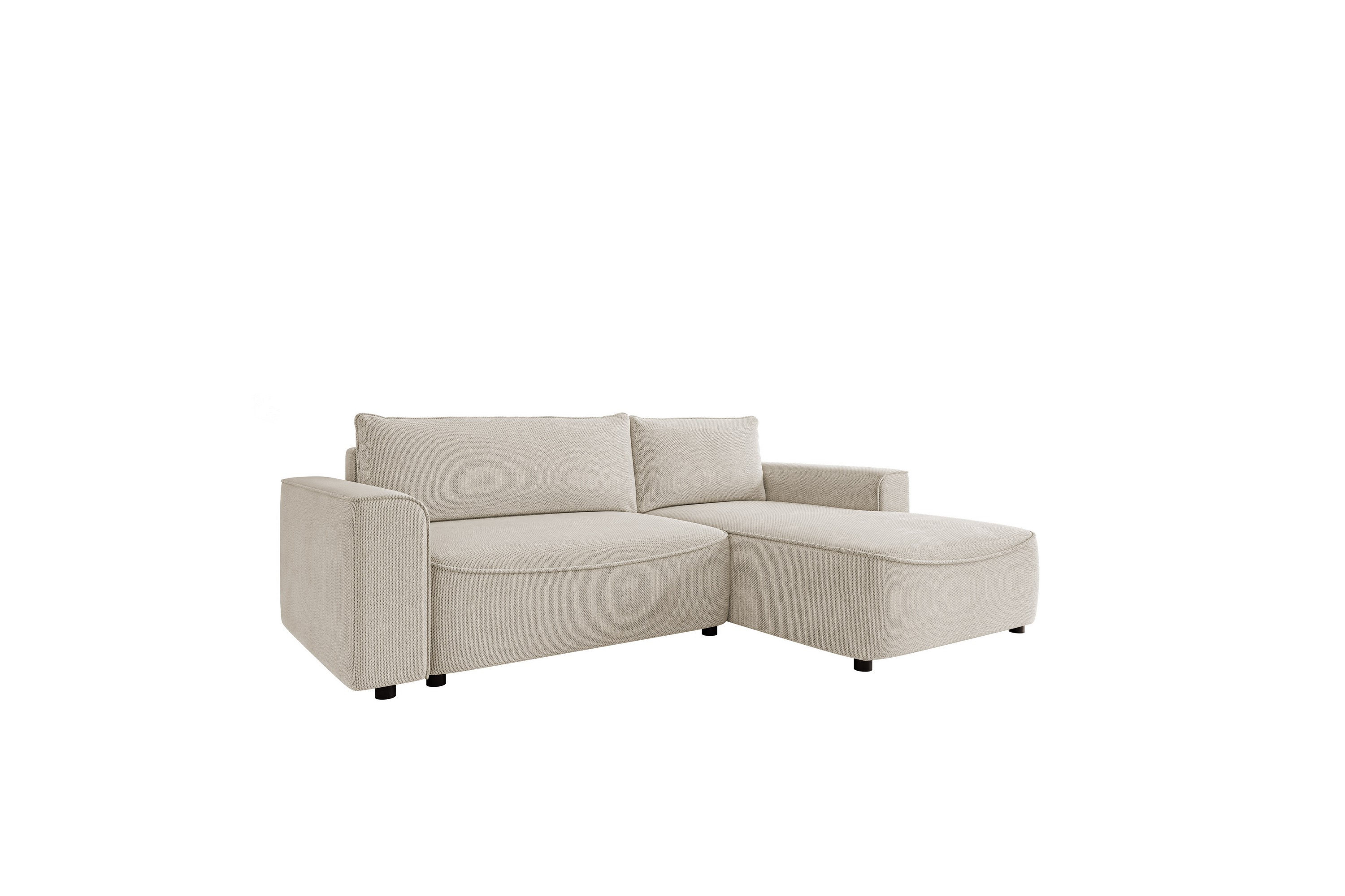 burketown bäddsoffa med divan 3-sits i sammet - beige
