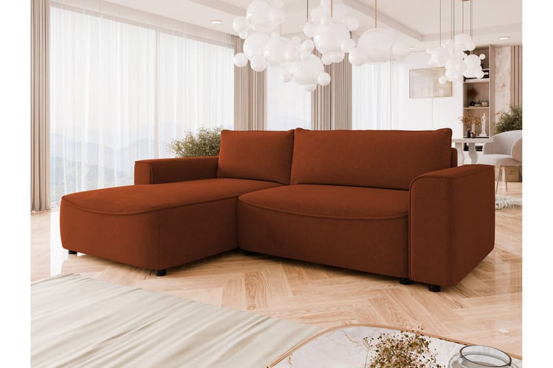 Burketown Bäddsoffa med Divan 3-sits i Sammet - Brun - Möbler - Vardagsrum - Bäddsoffor