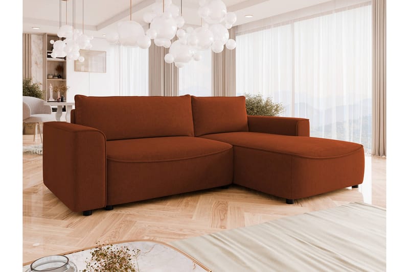 Burketown Bäddsoffa med Divan 3-sits i Sammet - Brun - Möbler - Vardagsrum - Bäddsoffor
