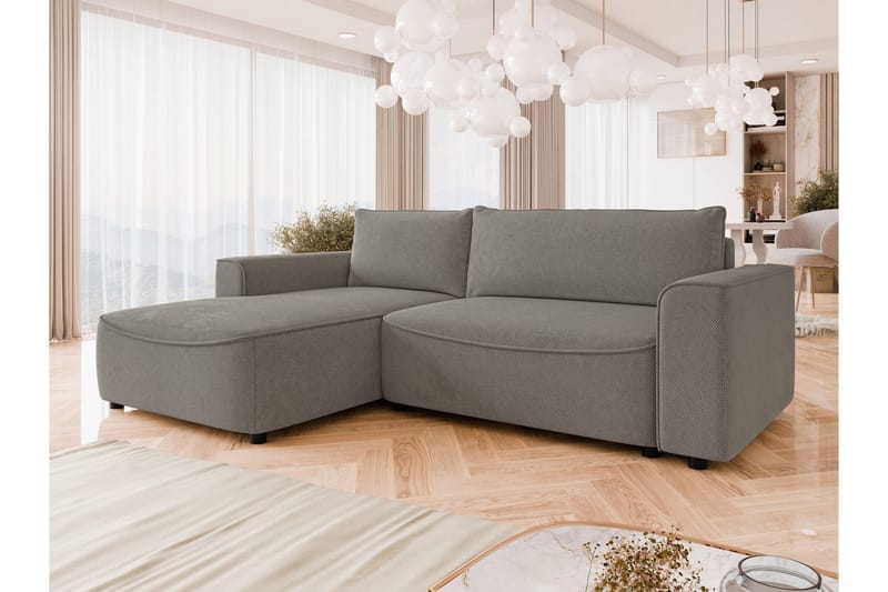 Burketown Bäddsoffa med Divan 3-sits i Sammet - Grå - Möbler - Vardagsrum - Bäddsoffor