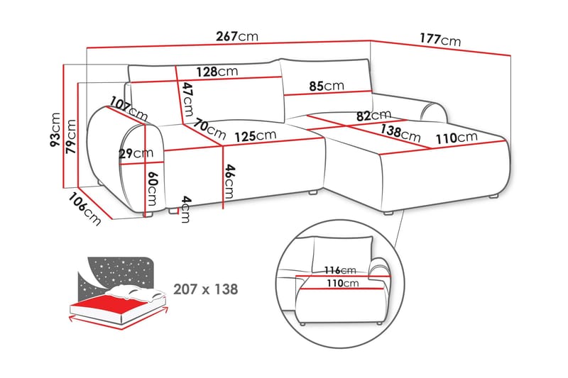 Burman Bäddsoffa med Divan 3-sits i Manchester - Brun - Möbler - Vardagsrum - Bäddsoffor