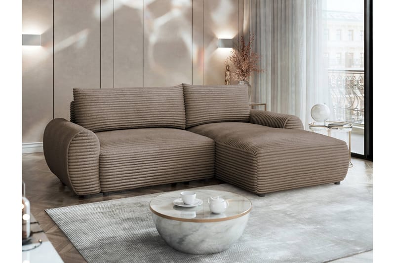 Burman Bäddsoffa med Divan 3-sits i Manchester - Brun - Möbler - Vardagsrum - Bäddsoffor
