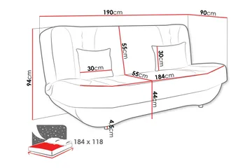 Burralla Bäddsoffa 3-sits - Grå - Möbler - Vardagsrum - Bäddsoffor