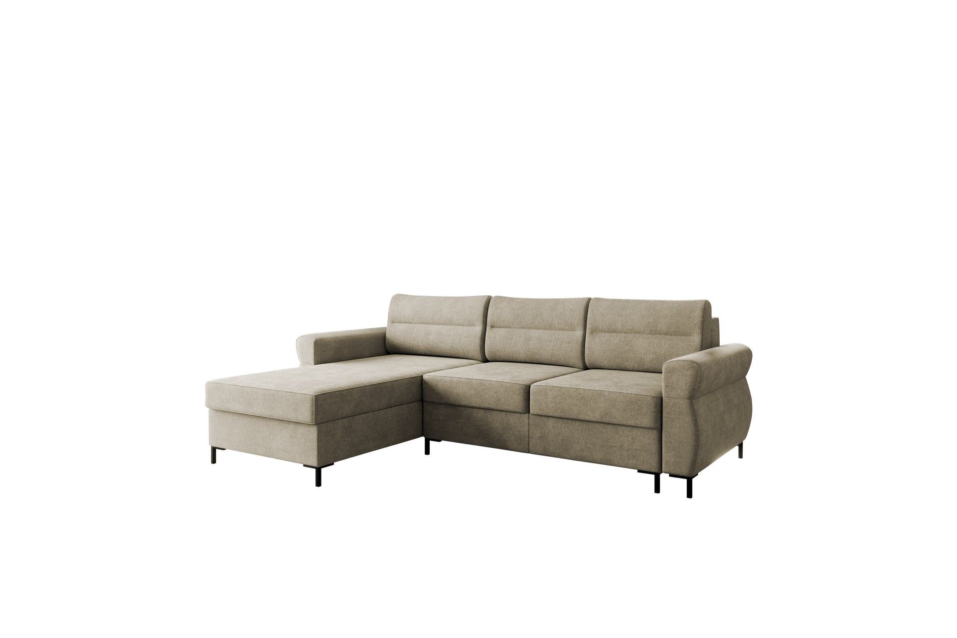 Busness B&auml;ddsoffa med Divan 3-sits i Plysch - Beige