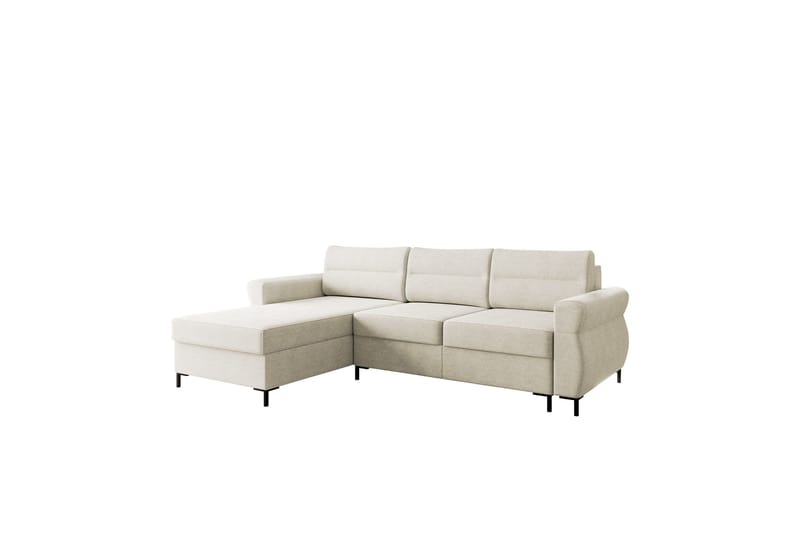 Busness Bäddsoffa med Divan 3-sits i Plysch, Beige
