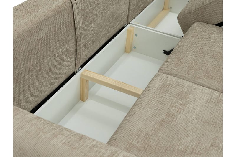 Busness Bäddsoffa med Divan 3-sits i Plysch - Beige - Möbler - Vardagsrum - Bäddsoffor