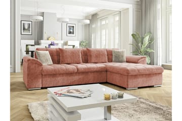 Camior 3-sits Höger Bäddsoffa 129x227 cm med Förvaring i Chenille - Rosa - Möbler - Vardagsrum - Bäddsoffor