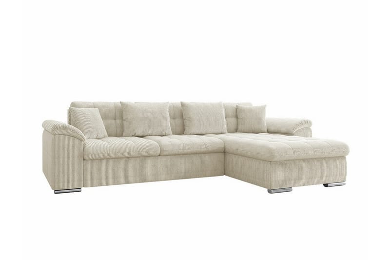 Camior 3-sits Höger Hörnbäddsoffa 129x227 cm med Förvaring i Manchester, Beige