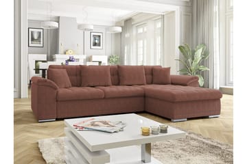 Camior 3-sits Höger Hörnbäddsoffa med Förvaring i Manchestertyg - Terrakotta - Möbler - Vardagsrum - Bäddsoffor