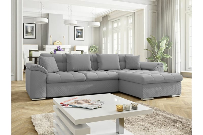 Camior 3-sits Hörnbäddsoffa 280 cm Grå - Möbler - Vardagsrum - Bäddsoffor - Hörnbäddsoffa