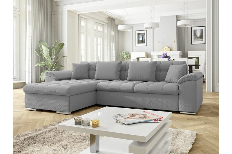 Camior 3-sits Hörnbäddsoffa 280 cm Grå - Möbler - Vardagsrum - Bäddsoffor - Hörnbäddsoffa