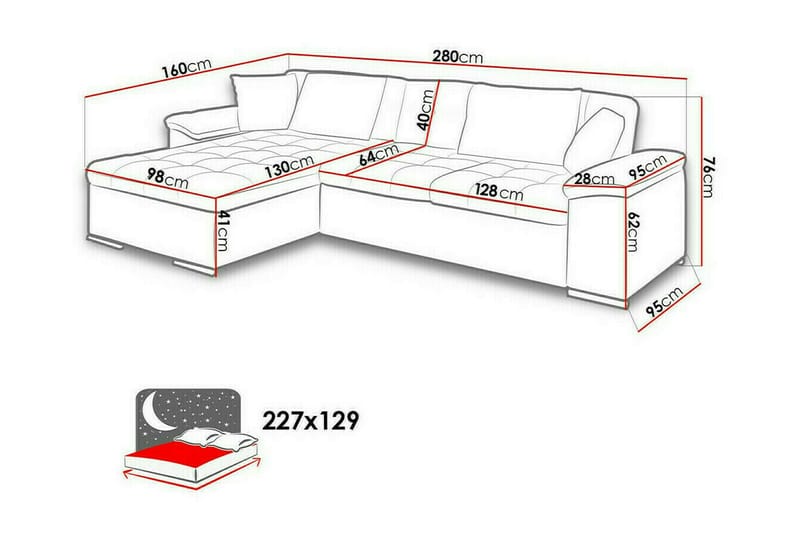 Camior 3-sits Hörnbäddsoffa Beige - Möbler - Vardagsrum - Bäddsoffor