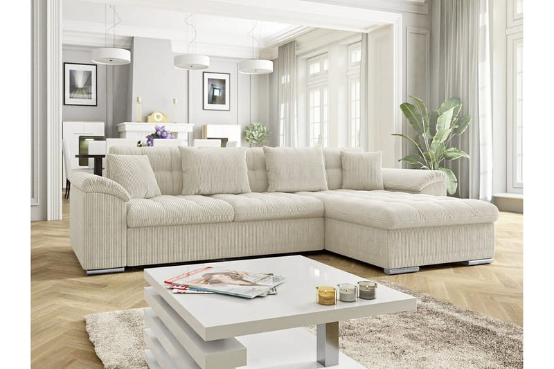 Camior 3-sits Hörnbäddsoffa Beige - Möbler - Vardagsrum - Bäddsoffor