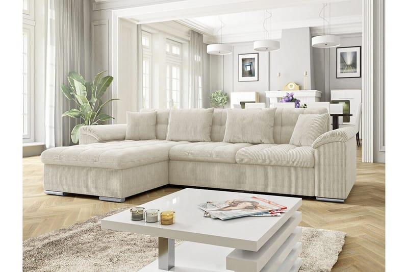 Camior 3-sits Hörnbäddsoffa Beige/Light beige - Möbler - Vardagsrum - Bäddsoffor
