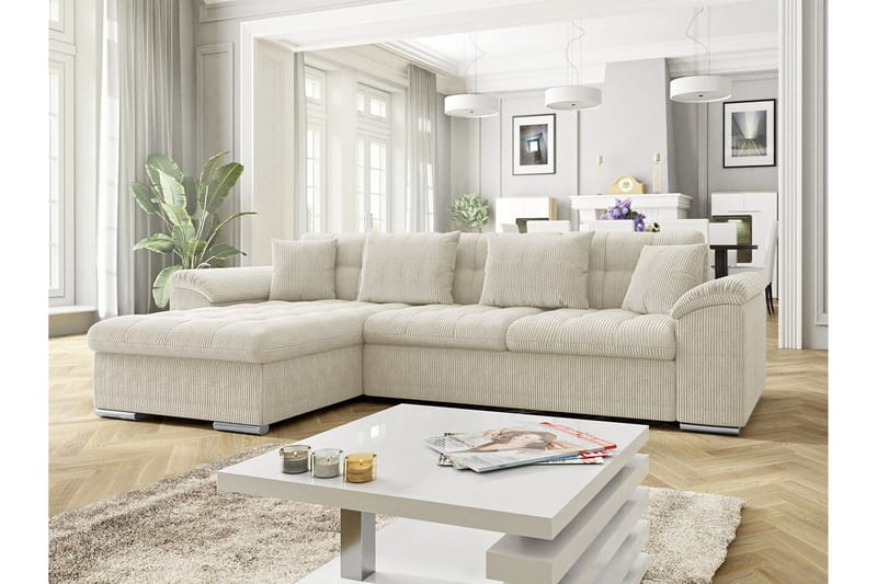 Camior 3-sits Hörnbäddsoffa Beige/Ljusbeige - Möbler - Vardagsrum - Bäddsoffor - Hörnbäddsoffa
