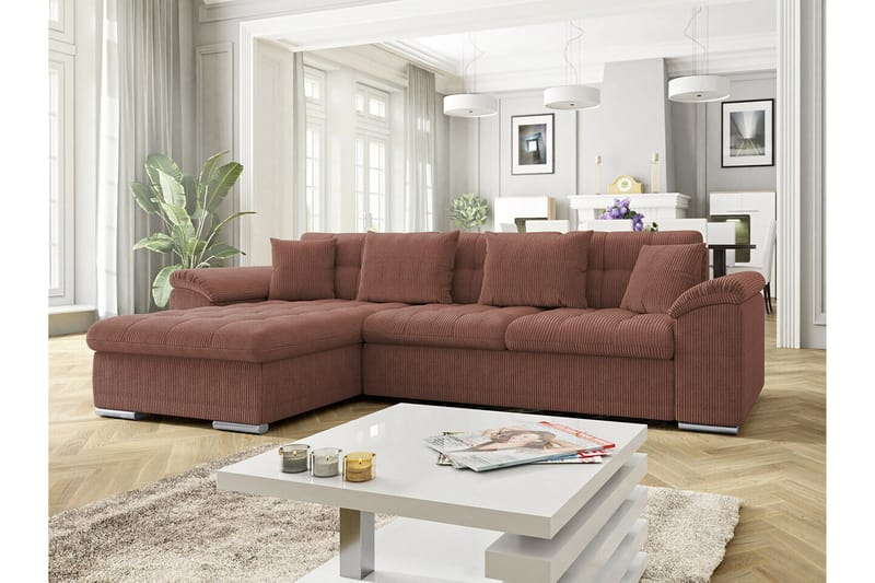 Camior 3-sits Hörnbäddsoffa Brun - Möbler - Vardagsrum - Bäddsoffor - Hörnbäddsoffa