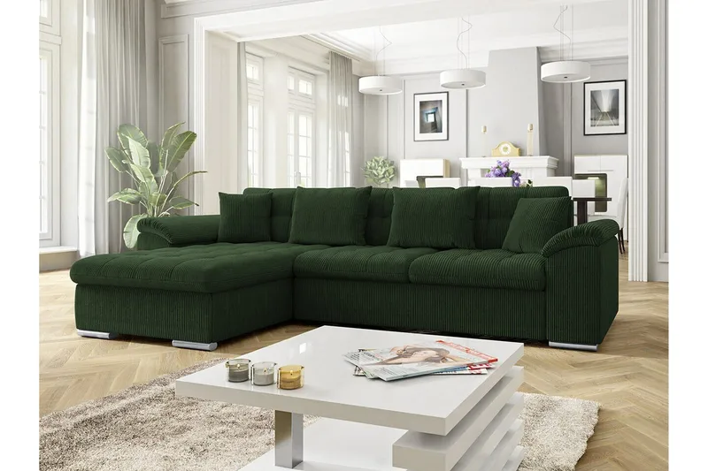Camior 3-sits Hörnbäddsoffa Dark green - Möbler - Vardagsrum - Bäddsoffor - Hörnbäddsoffa